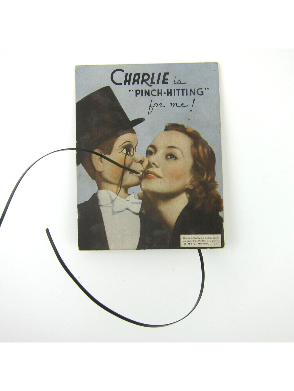 Vintage Charlie McCarthy Andrea Leeds Card Film Letter of Introduction 1938